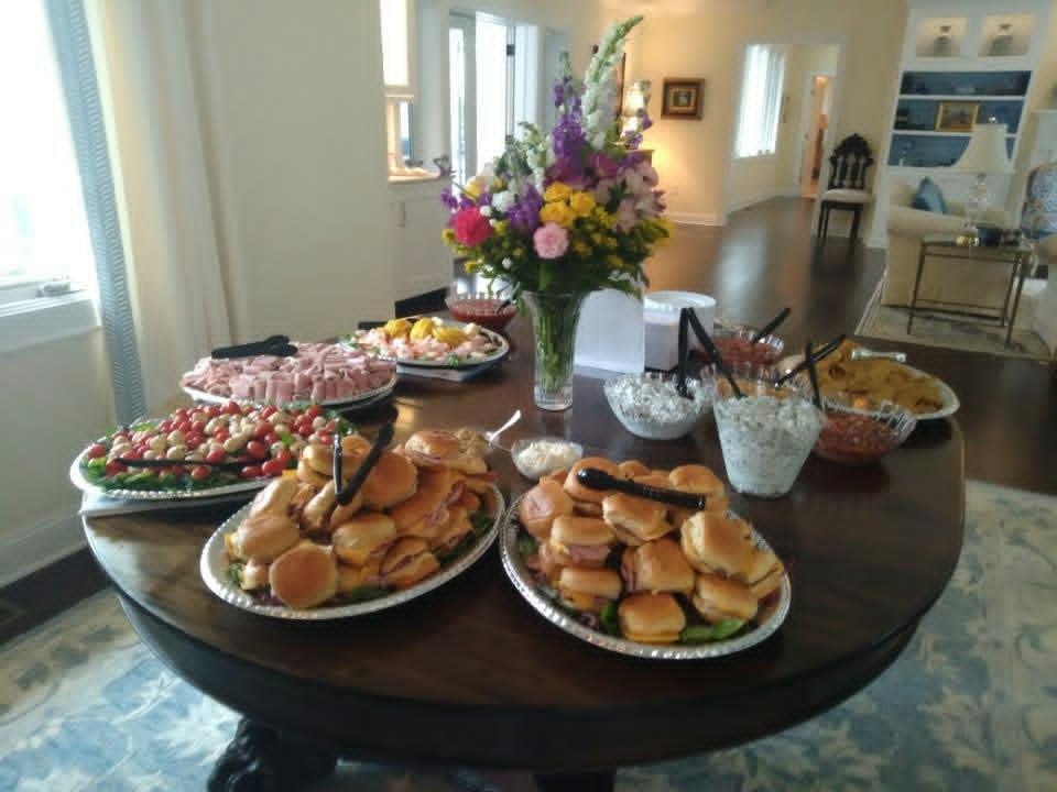 Catered luncheon spread